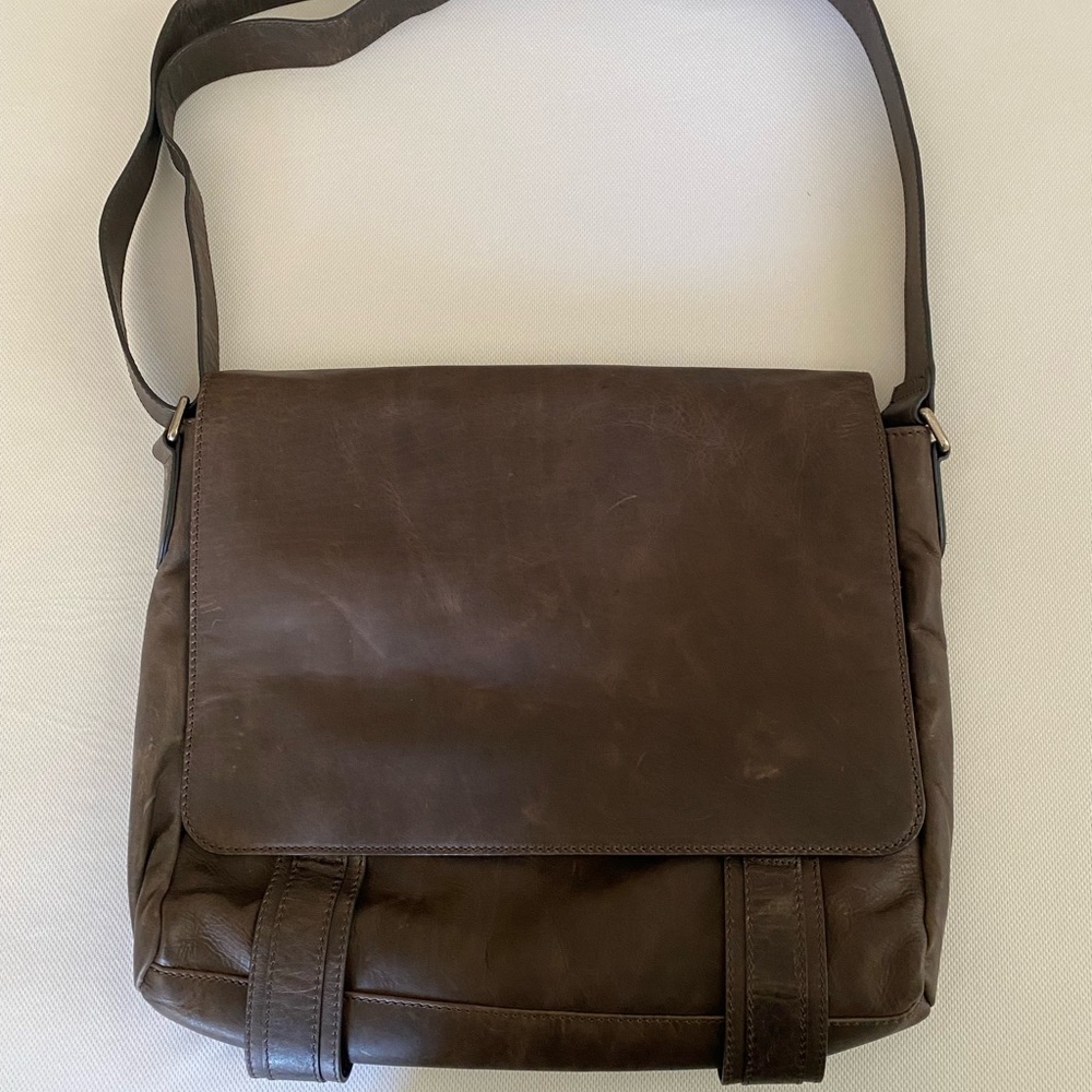 Frye Logan messenger bag, dark brown